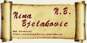 Nina Bjelaković vizit kartica